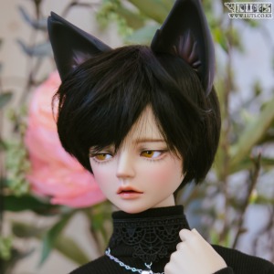 娃娃 Senior Delf Kitty Ears and Tail set (Black)